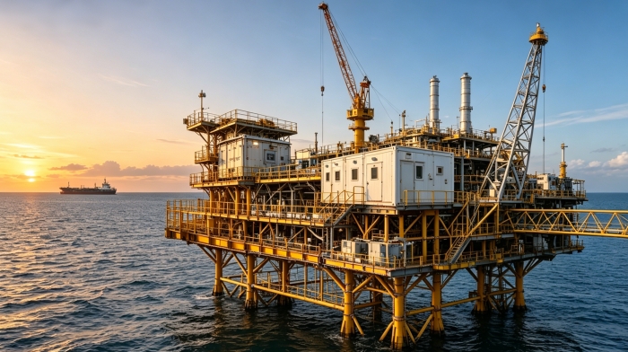 Offshore blast resistant module on oil platform Offshore blast resistant module on oil platform