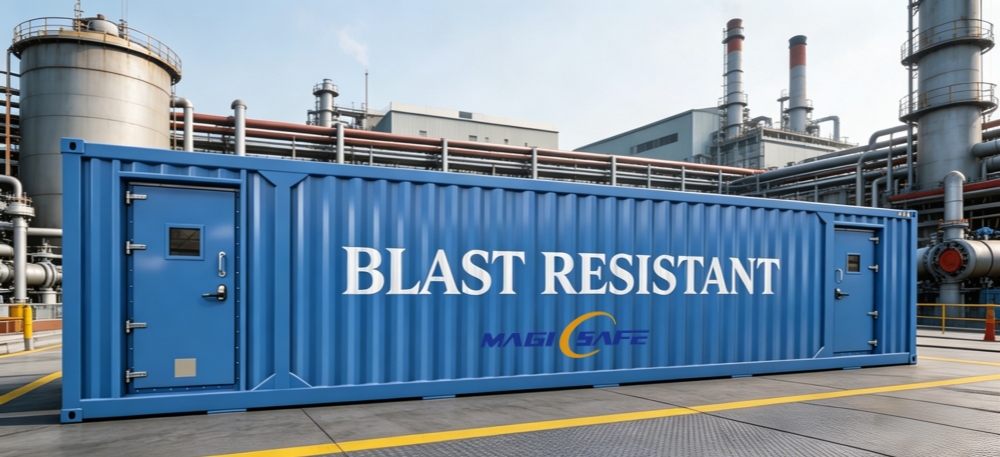 Blast resistant module for hazardous industrial area